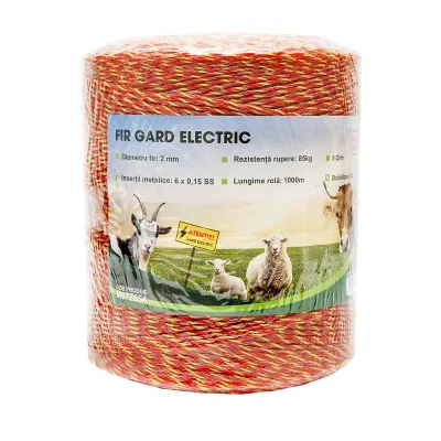 Filo per recinto elettrico, Lunghezza 1000 mt, Ø2mm. 6x0.15mm 8 Ohm/m SS, colore arancione/giallo, Recinzioni Elettriche Mezofarm - immagine 2