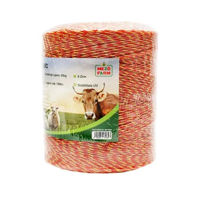Filo per recinto elettrico, Lunghezza 1000 mt, Ø2mm. 6x0.15mm 8 Ohm/m SS, colore arancione/giallo, Recinzioni Elettriche Mezofarm - immagine 3