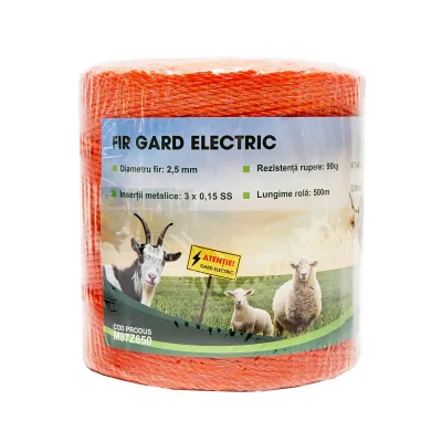 Filo per recinto elettrico, Lunghezza 500 mt, Ø2,5mm. 3x0.15mm. SS , 7.4 Ohm/m, colore arancione, recinzioni elettriche Mezofarm - immagine 2