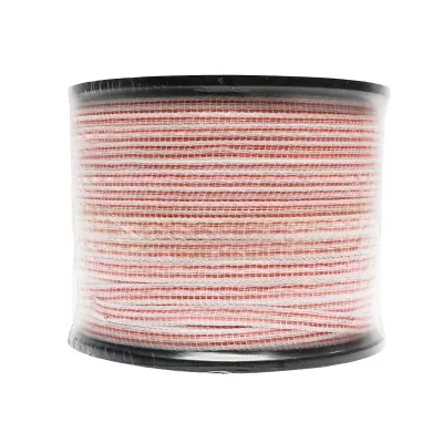 Nastro per recinto elettrico, Lunghezza 250 mt e Larghezza 10mm, 4x0.16mm SS, 13 Ohm/m, colore bianco-rosso, Recinzioni Elettriche Mezofarm - immagine 4