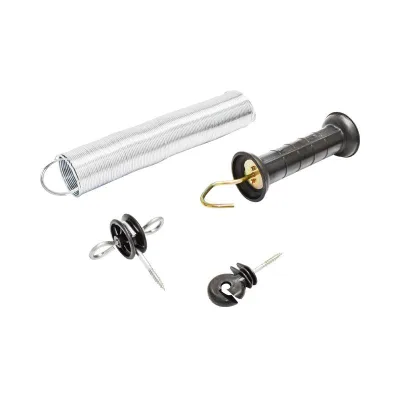 Set Maniglia per recinto elettrico Molla di Tensione estendibile e 2 Isolatori recinzioni elettriche Mezofarm - immagine 3