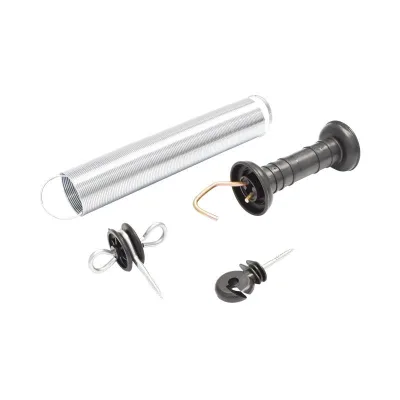 Set Maniglia per recinzioni elettriche Molla di Tensione estendibile 2 isolatori recinto elettrico Mezofarm - immagine 3