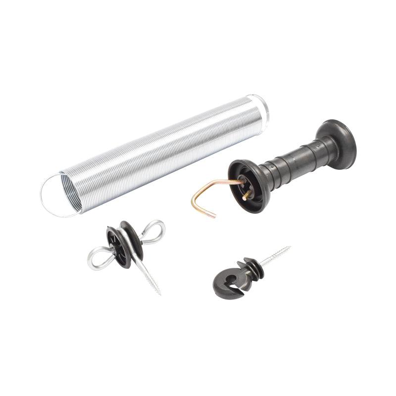 Set Maniglia per recinzioni elettriche Molla di Tensione estendibile 2 isolatori recinto elettrico Mezofarm - immagine 3
