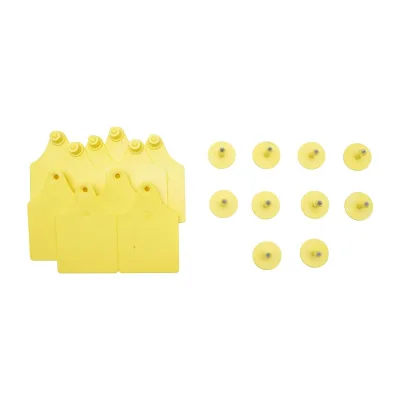 10 Marchi Auricolari Per Bovini Set Marchi Auricolari In Plastica Per Bestiame gialle 64x95mm per mucche Breckner Germany - immagine 4