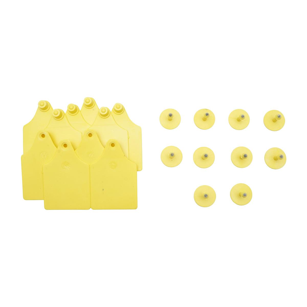 10 Marchi Auricolari Per Bovini Set Marchi Auricolari In Plastica Per Bestiame gialle 64x95mm per mucche Breckner Germany - immagine 4