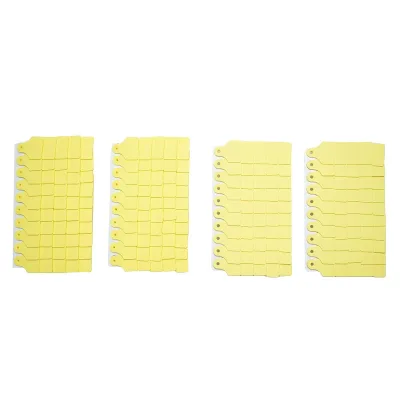10 Marchi Auricolari Per Ovini Set Marchi Auricolari In Plastica Per Bestiame gialle 31x43mm per ovini Breckner Germany - immagine 3