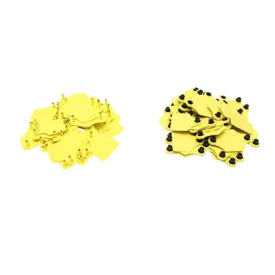 50 Marchi Auricolari Per Bovini Set Marchi Auricolari In Plastica Per Bestiame gialle 31x43mm per Muche Breckner Germany - immagine 5