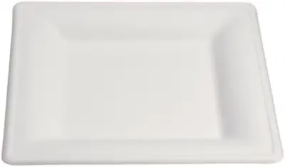 50 Pezzi Piatti Quadri Monouso in Polpa di Cellulosa, 26 X 26 cm (260x260x20 mm), Confezione da 50 Pezzi, Piatto Quadro MAXI 26X26 cm Biodegradabili e Compostabili