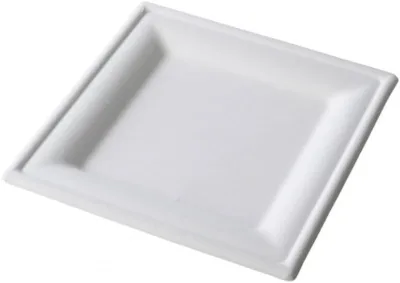 50 Pezzi Piatti Quadri Monouso in Polpa di Cellulosa, 26 X 26 cm (260x260x20 mm), Confezione da 50 Pezzi, Piatto Quadro MAXI 26X26 cm Biodegradabili e Compostabili - immagine 2