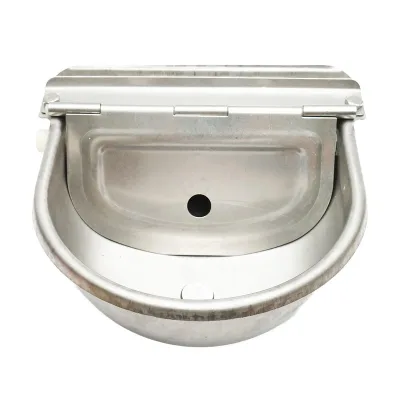 Abbeveratoi per Bovini, Ovini, Bestiame in Acciaio Inox Abbeveratoio per Abbeveraggio Automatico + Tubo Intrecciato, 2.5L 250x240x100mm - immagine 2