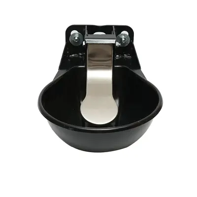 Abbeveratoio metallico 2,5L con linguetta in acciaio inox e accessori di fissaggio