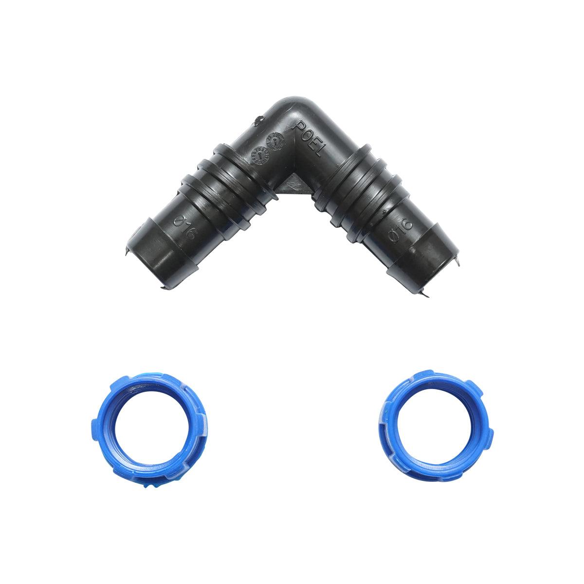 Adattatore a Gomito per Irrigazione a Goccia Gomito connettore per tubo di irrigazione 16x16mm per sistemi di irrigazione a goccia - immagine 4