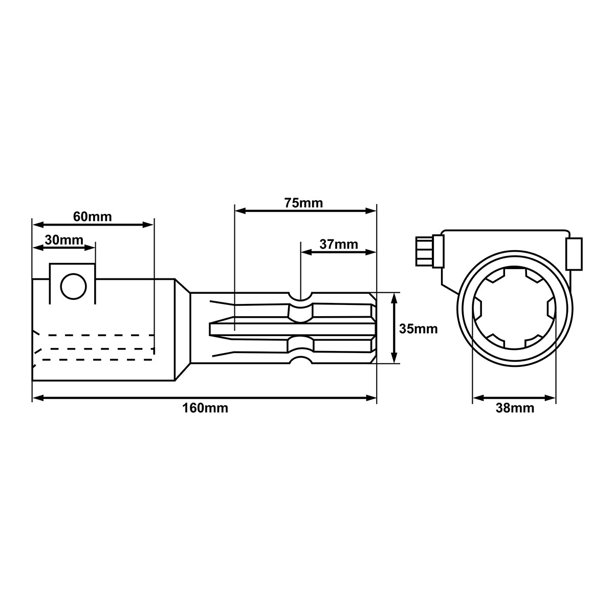 Adattatore cardanico 1 3/8-Z8 a Z6 lunghezza 160 mm - immagine 5