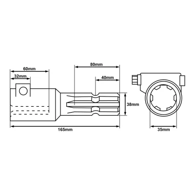 Adattatore presa di forza Adattatore cardanico 1 3/8 da Z6 a Z8 lunghezza 160mm - immagine 5