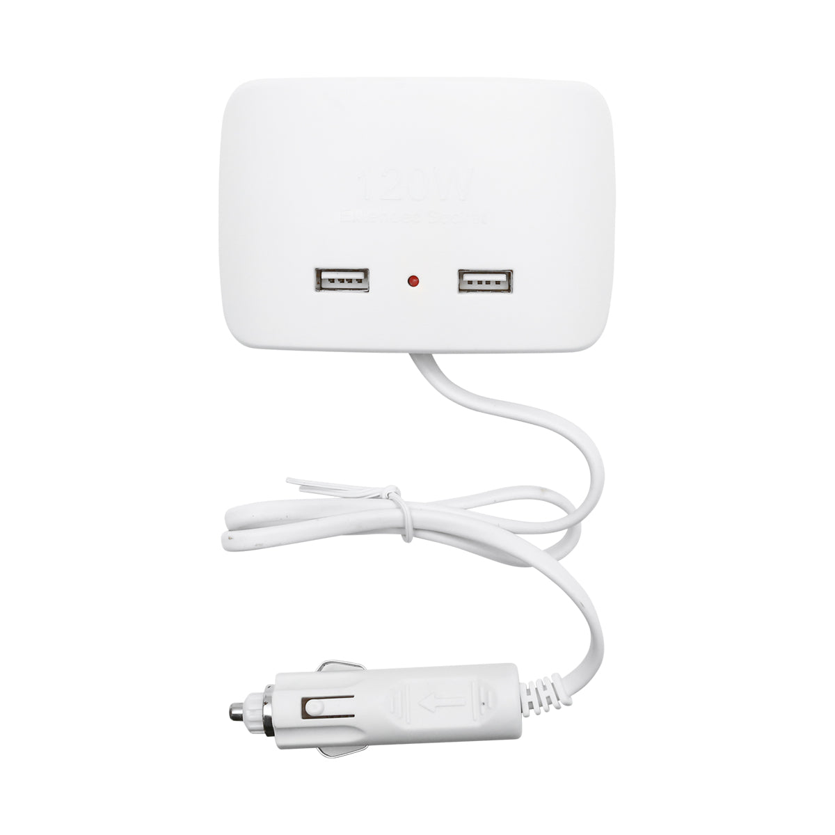 Adattatore triplo per accendisigari da auto 12/24V bianco e 2 porte USB 5V/1000mA - immagine 3