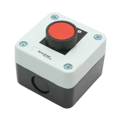 Alloggiamento pulsante di comando STOP rosso con ritorno 1NC Breckner Germany
