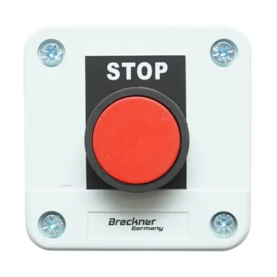Alloggiamento pulsante di comando STOP rosso con ritorno 1NC Breckner Germany - immagine 2