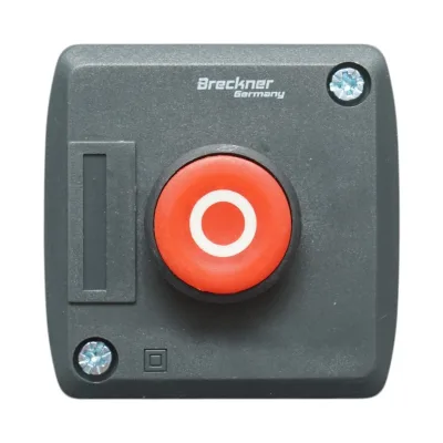 Alloggiamento pulsante di comando STOP rosso con ritorno 1NC Breckner Germany - immagine 2
