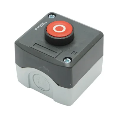 Alloggiamento pulsante di comando STOP rosso con ritorno 1NC Breckner Germany