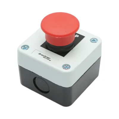 Alloggiamento pulsante di comando STOP rosso, tipo fungo, con ritorno, 1NC, 40mm Breckner Germany