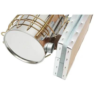 Alveare Fumatore Attrezzature Apicoltura Affumicatore per api in acciaio inox con Cilindro Con Scudo Termico e soffietto in pelle, 160 mm - immagine 4