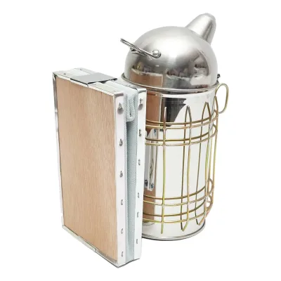 Alveare Fumatore Attrezzature Apicoltura Affumicatore per api in acciaio inox con Cilindro Con Scudo Termico e soffietto in pelle, 160 mm - immagine 5