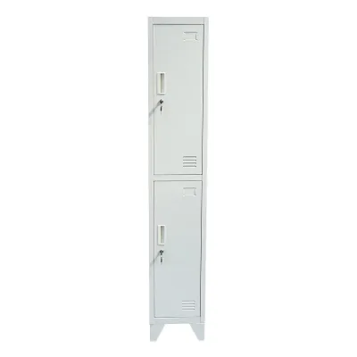 Armadietto metallico doppio tipo spogliatoio – 2 ante, grigio, 1850×380×450 mm Breckner Germany