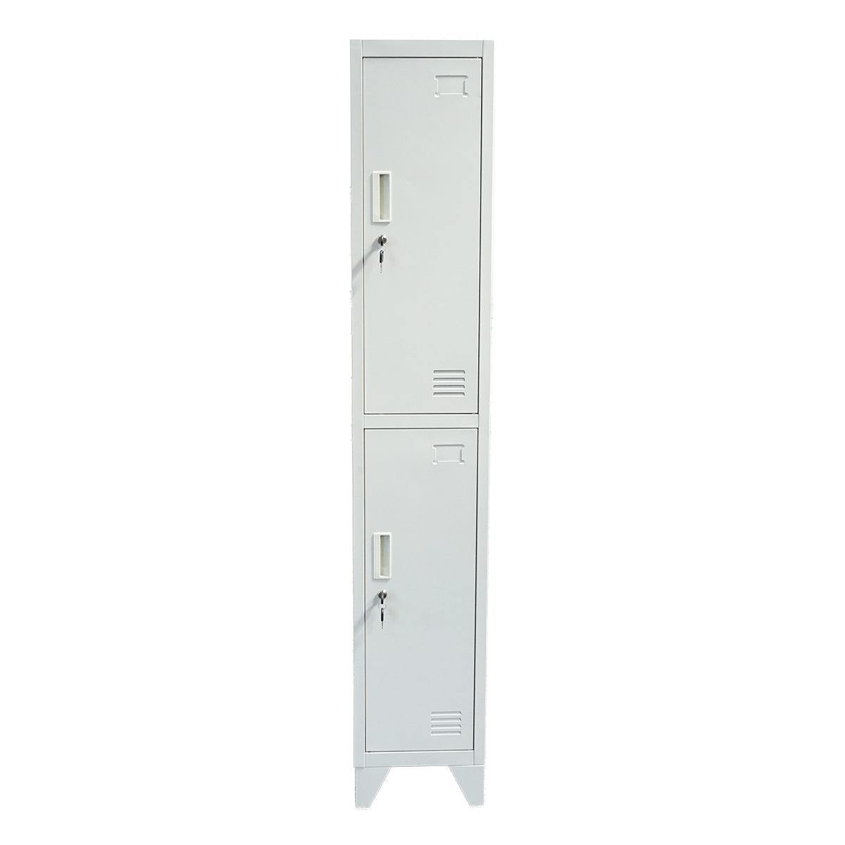 Armadietto metallico doppio tipo spogliatoio – 2 ante, grigio, 1850×380×450 mm Breckner Germany