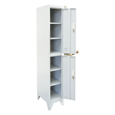 Armadietto metallico doppio tipo spogliatoio – 2 ante, grigio, 1850×380×450 mm Breckner Germany - immagine 5