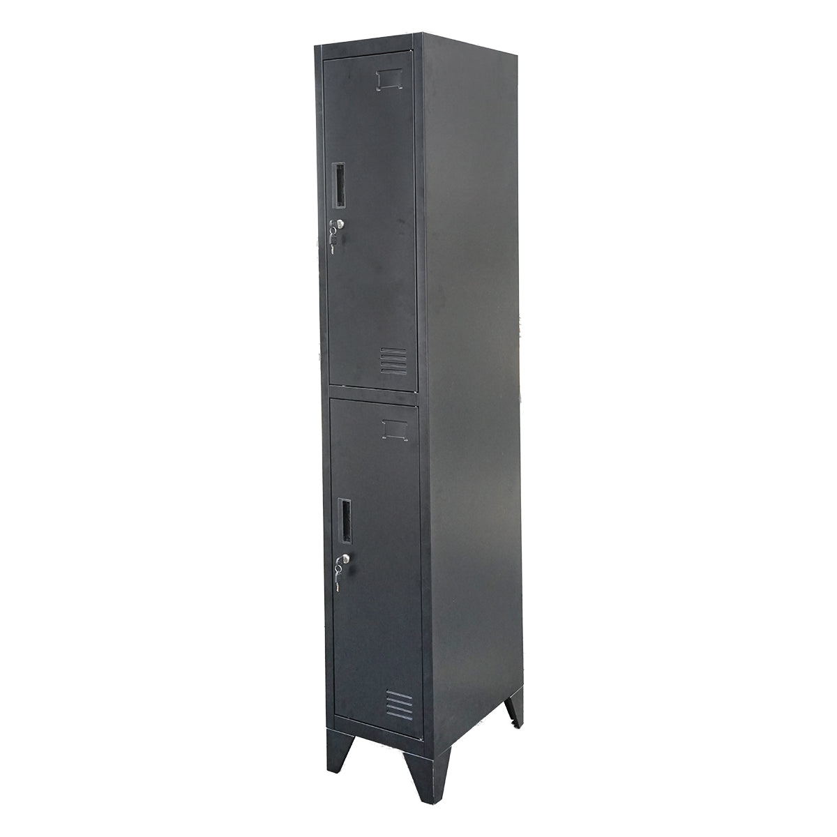 Armadietto metallico doppio tipo spogliatoio – 2 ante, nero, 1850×380×450 mm Breckner Germany - immagine 2