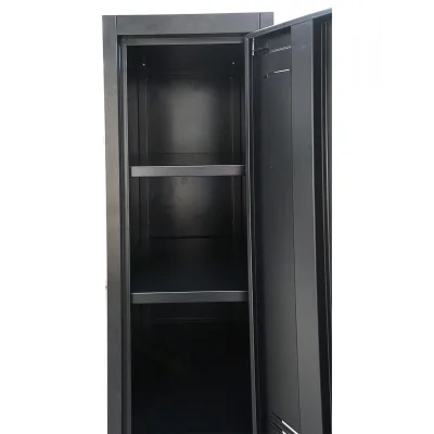 Armadietto metallico doppio tipo spogliatoio – 2 ante, nero, 1850×380×450 mm Breckner Germany - immagine 6