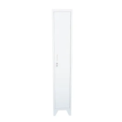 Armadietto metallico tipo spogliatoio grigio con 1 anta con serratura e 5 ripiani – 1700×300×450 mm