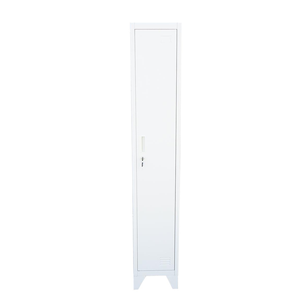 Armadietto metallico tipo spogliatoio grigio con 1 anta con serratura e 5 ripiani – 1700×300×450 mm