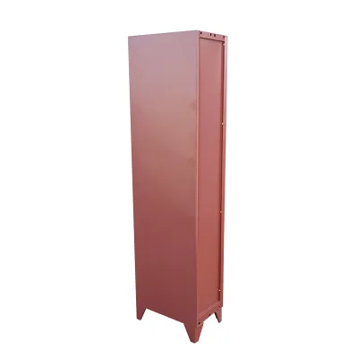 Armadietto metallico tipo spogliatoio marrone con 1 anta con serratura e 5 ripiani, 1700×300×450 mm - immagine 3