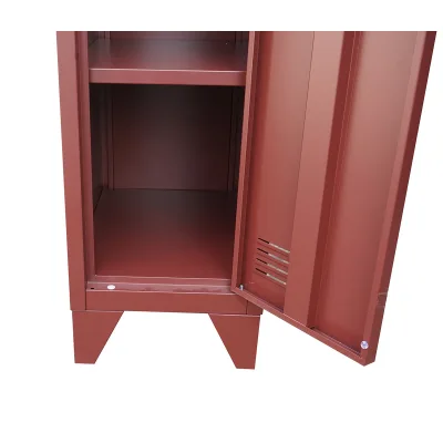 Armadietto metallico tipo spogliatoio marrone con 1 anta con serratura e 5 ripiani, 1700×300×450 mm - immagine 5