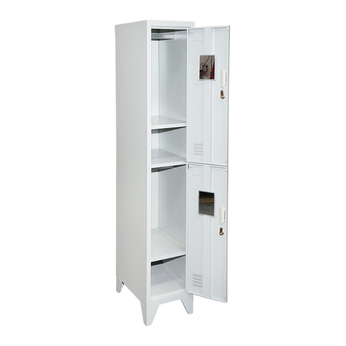 Armadietto metallico tipo spogliatoio – 2 ante, 1700×300×450 mm, grigio Breckner Germany - immagine 3