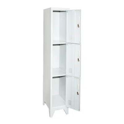 Armadietto metallico tipo spogliatoio – 3 ante, 1700×300×450 mm, grigio Breckner Germany - immagine 3
