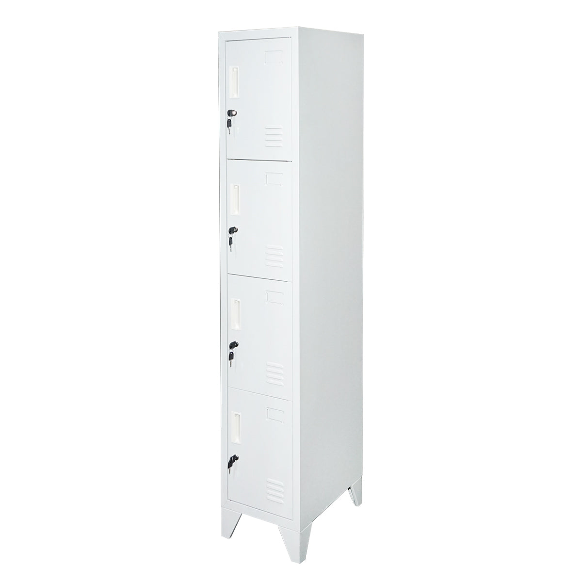 Armadietto metallico tipo spogliatoio – 4 ante, 1700×300×450 mm, grigio Breckner Germany