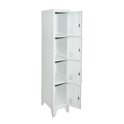 Armadietto metallico tipo spogliatoio – 4 ante, 1700×300×450 mm, grigio Breckner Germany - immagine 3