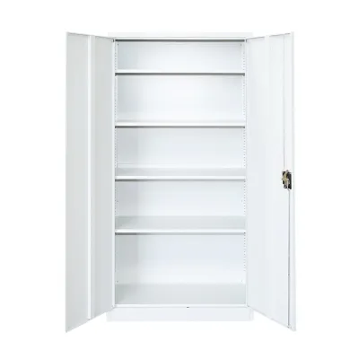 Armadio metallico 1800×900×400 mm con 2 ante di sicurezza, 4 ripiani, colore grigio Breckner Germany - immagine 4