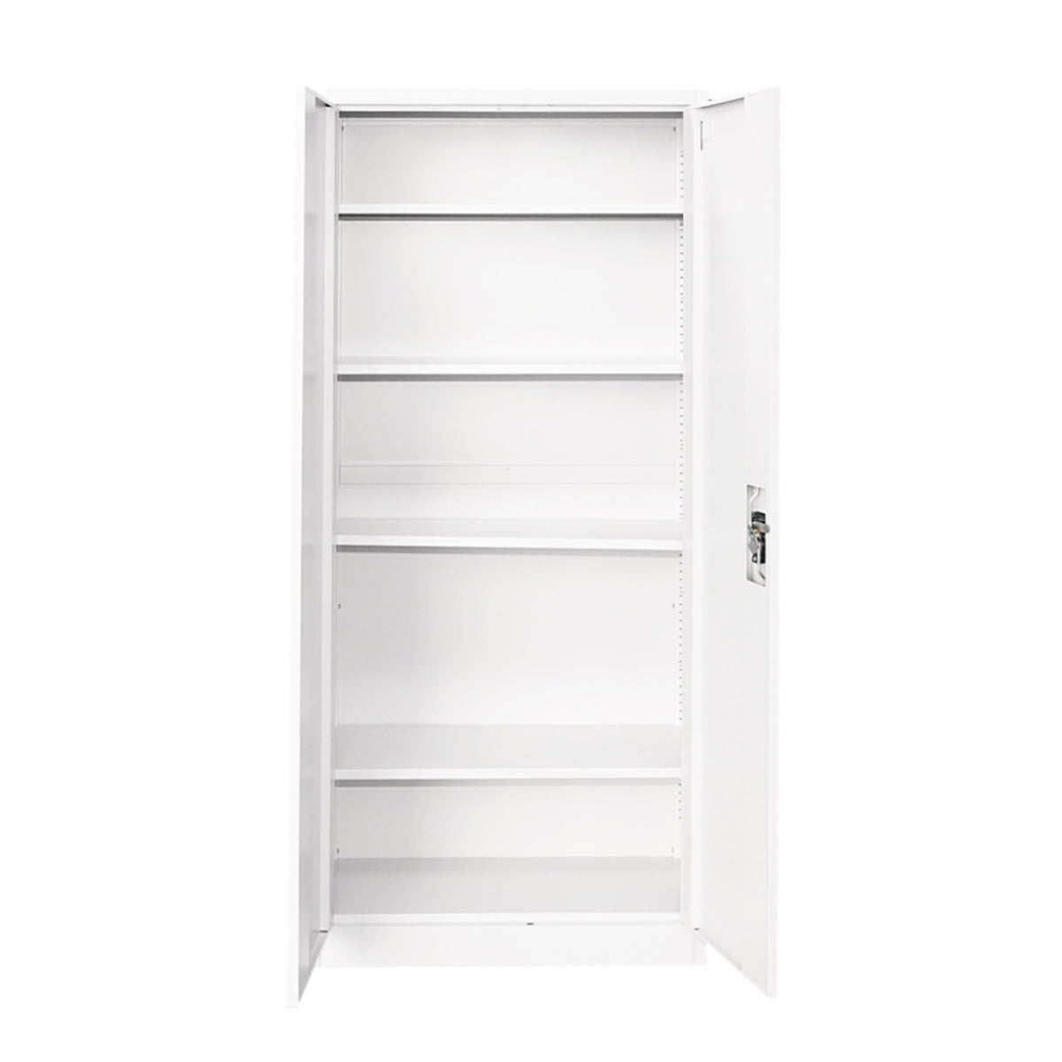 Armadio metallico a 2 ante con 4 ripiani – 1800×800×350 mm, grigio Breckner Germany - immagine 4
