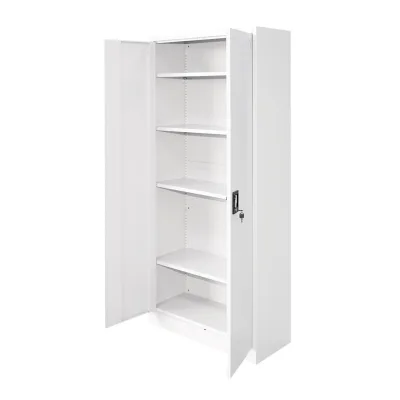 Armadio metallico a 2 ante con 4 ripiani – 1800×800×350 mm, grigio Breckner Germany - immagine 5