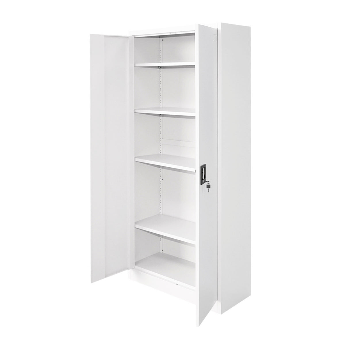 Armadio metallico a 2 ante con 4 ripiani – 1800×800×350 mm, grigio Breckner Germany - immagine 5