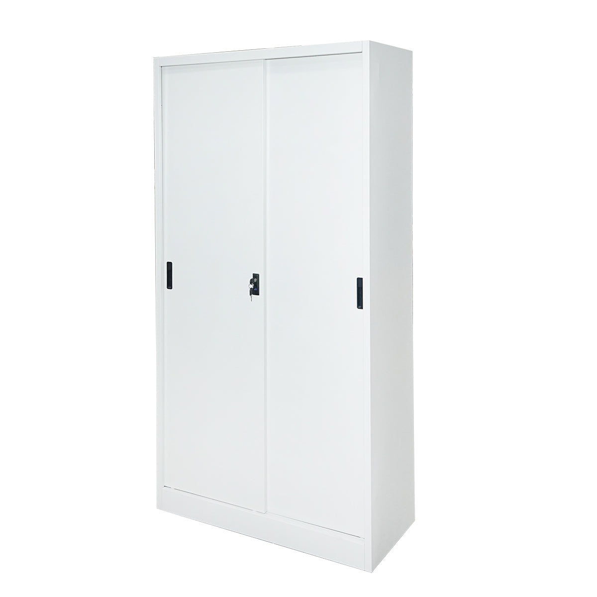 Armadio metallico con 2 ante scorrevoli sicure e 4 ripiani 1900x900x400mm.