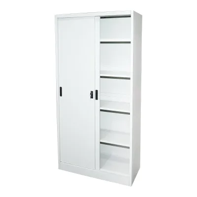 Armadio metallico con 2 ante scorrevoli sicure e 4 ripiani 1900x900x400mm. - immagine 4