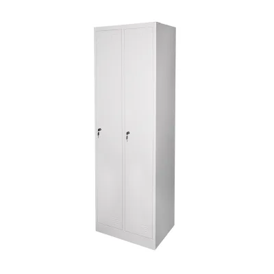 Armadio metallico doppio tipo spogliatoio 1800x600x450mm con 2 ante sicure, ripiano e barra, grigio Breckner Germany