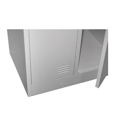 Armadio metallico doppio tipo spogliatoio 1800x600x450mm con 2 ante sicure, ripiano e barra, grigio Breckner Germany - immagine 5