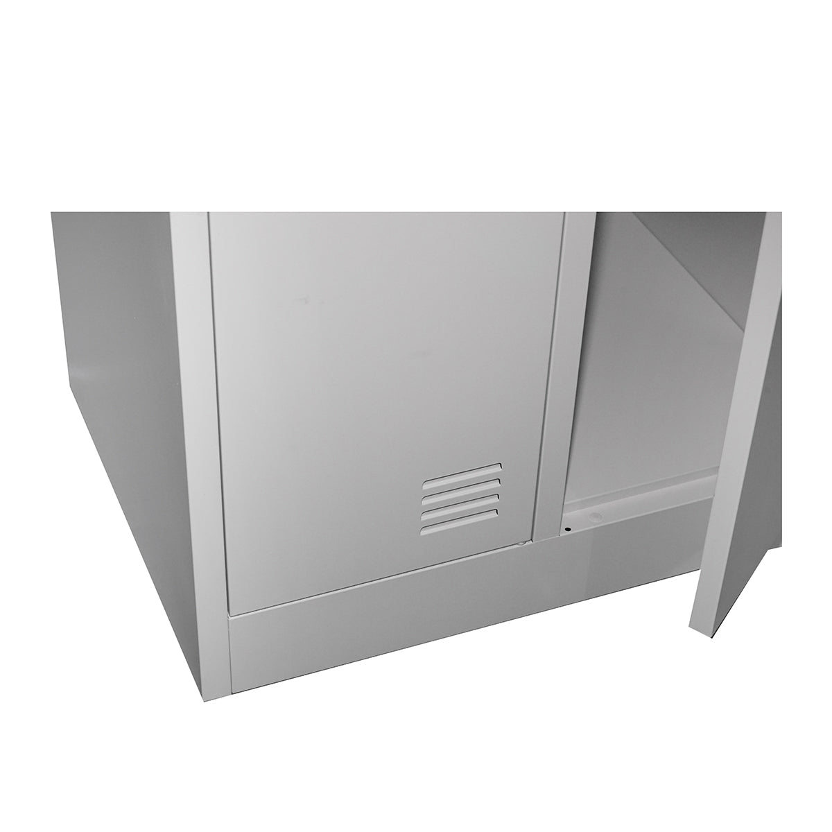 Armadio metallico doppio tipo spogliatoio 1800x600x450mm con 2 ante sicure, ripiano e barra, grigio Breckner Germany - immagine 5