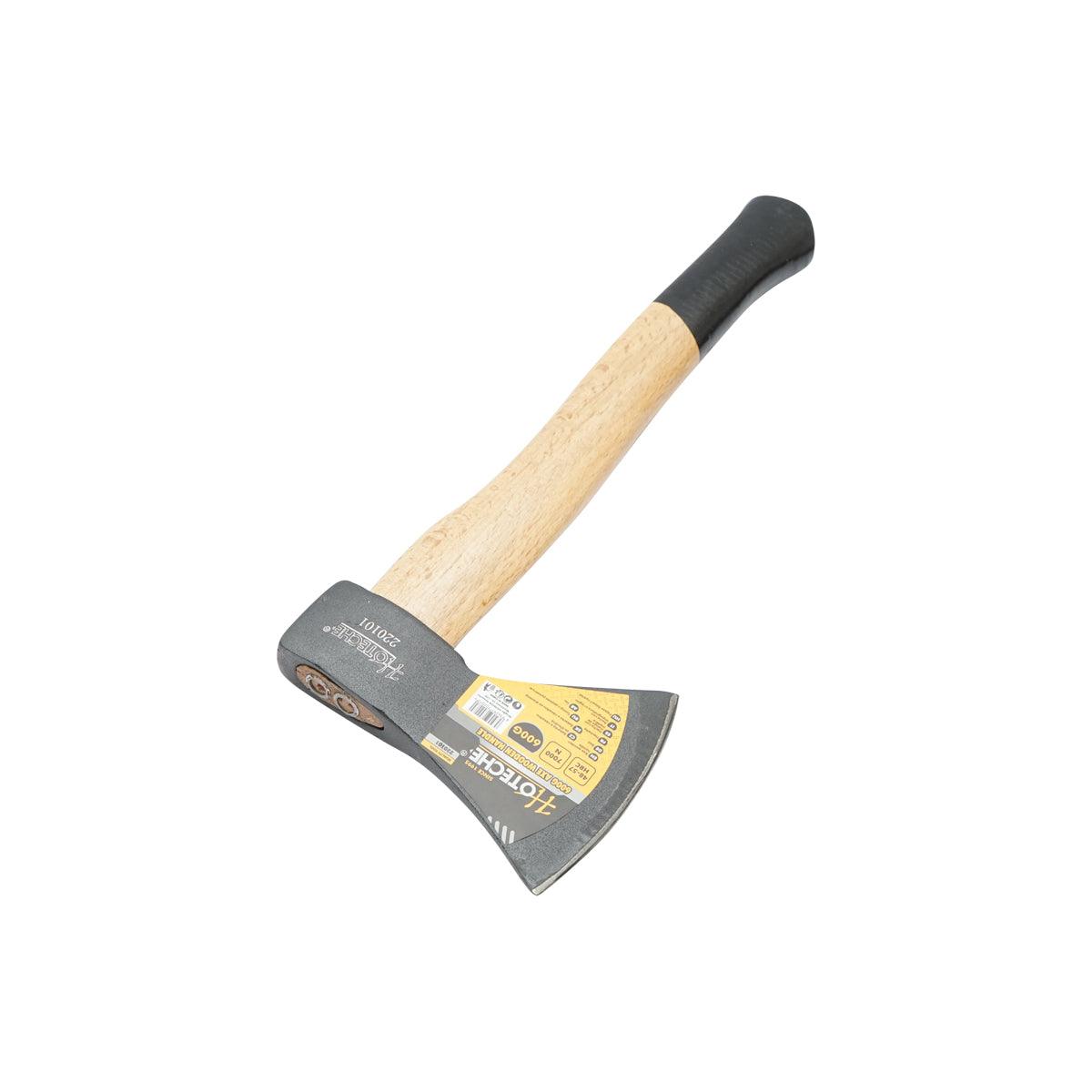 Ascia Professionale da 600g con Manico in Legno e Lama in acciaio Forgiato trattato termicamente Accetta Hoteche - immagine 4