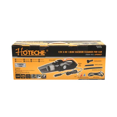 Aspirapolvere e compressore per auto 3 in 1 12V 60W/120W pressione massima 10,3 Bar Hoteche - immagine 6